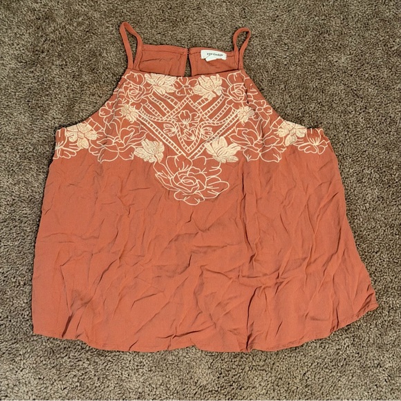 Eyeshadow Tops - Women's Dusty Rose Embroidered Tank